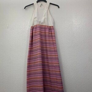 Vintage Gene Stanley Colorful Sleeveless Maxi Dress 60s Festival Bohemian Hippie